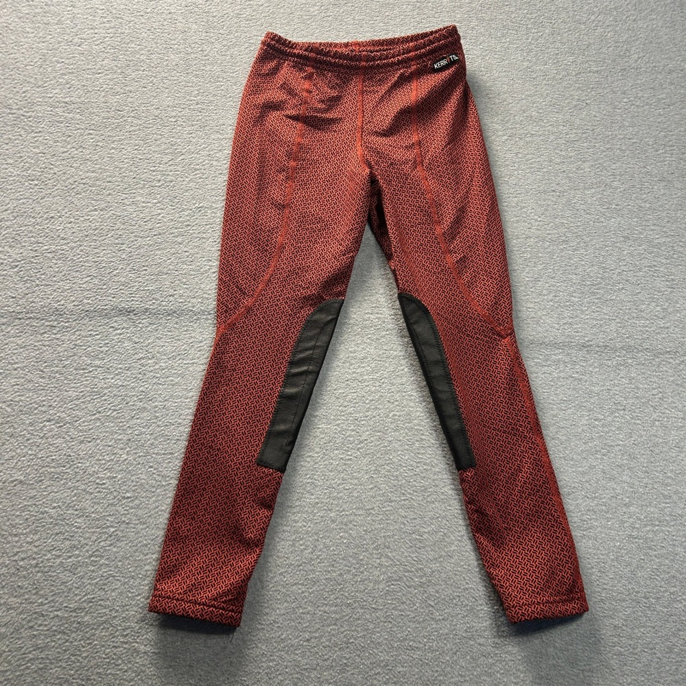 Kerrits Riding Tights Womens Large Red Black Knee Patch Horseback Riding Pull On